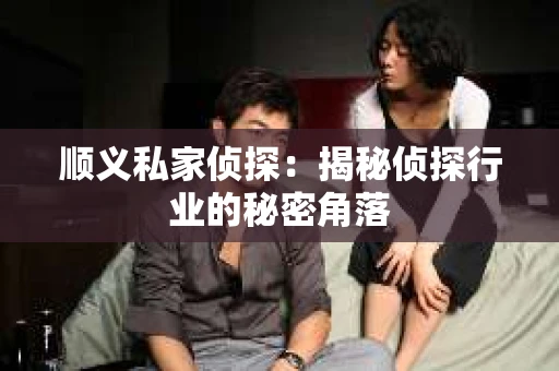 顺义私家侦探：揭秘侦探行业的秘密角落