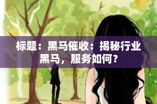 标题：黑马催收：揭秘行业黑马，服务如何？