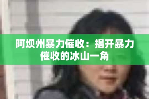 阿坝州暴力催收：揭开暴力催收的冰山一角