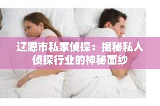 辽源市私家侦探：揭秘私人侦探行业的神秘面纱