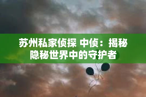 苏州私家侦探 中侦：揭秘隐秘世界中的守护者