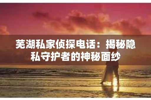 芜湖私家侦探电话：揭秘隐私守护者的神秘面纱