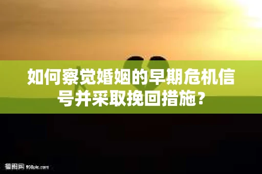 如何察觉婚姻的早期危机信号并采取挽回措施？